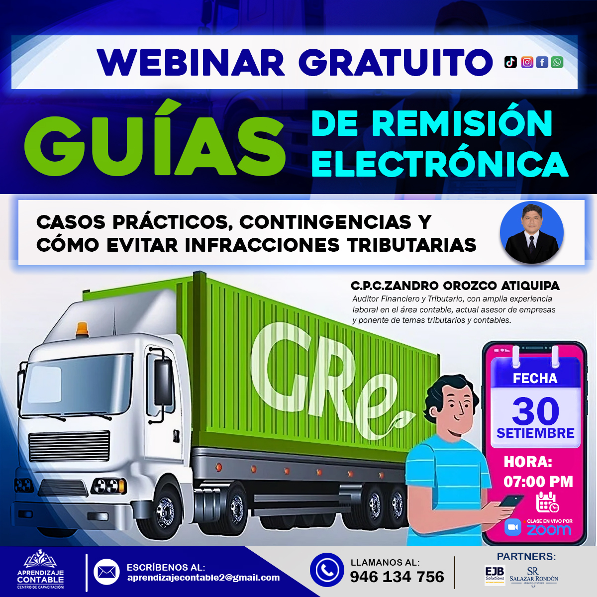 Webinar GUÍAS DE REMISIÓN ELECTRÓNICA: Casos prácticos, contingencias y cómo evitar infracciones tributarias